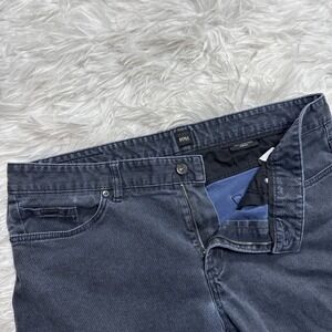 HUGO BOSS Jeans Men's 38 Black Blue Patterned Straight Leg Finest Italian Fabric